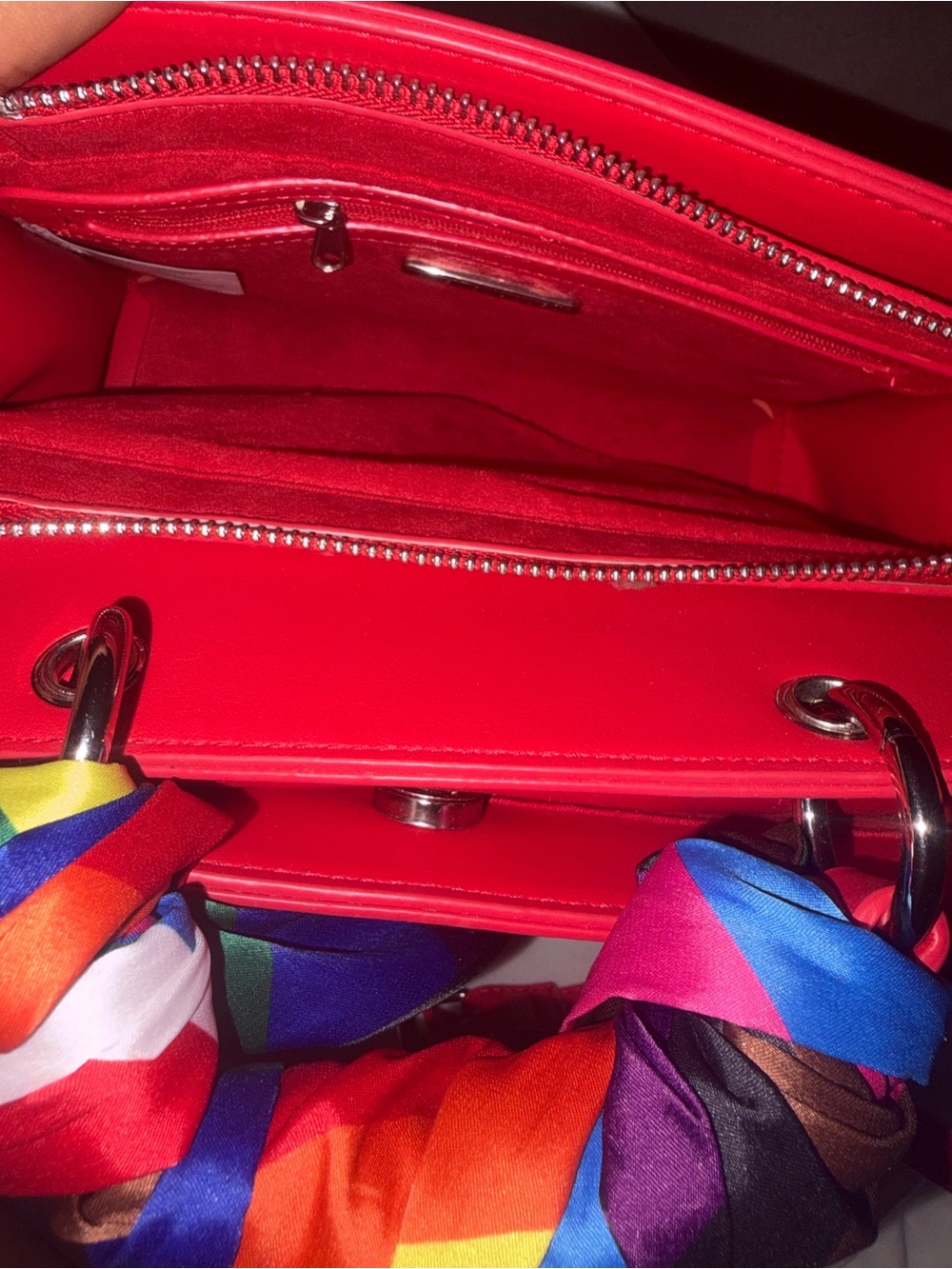 Red Leather Top-Handle Women's Bag